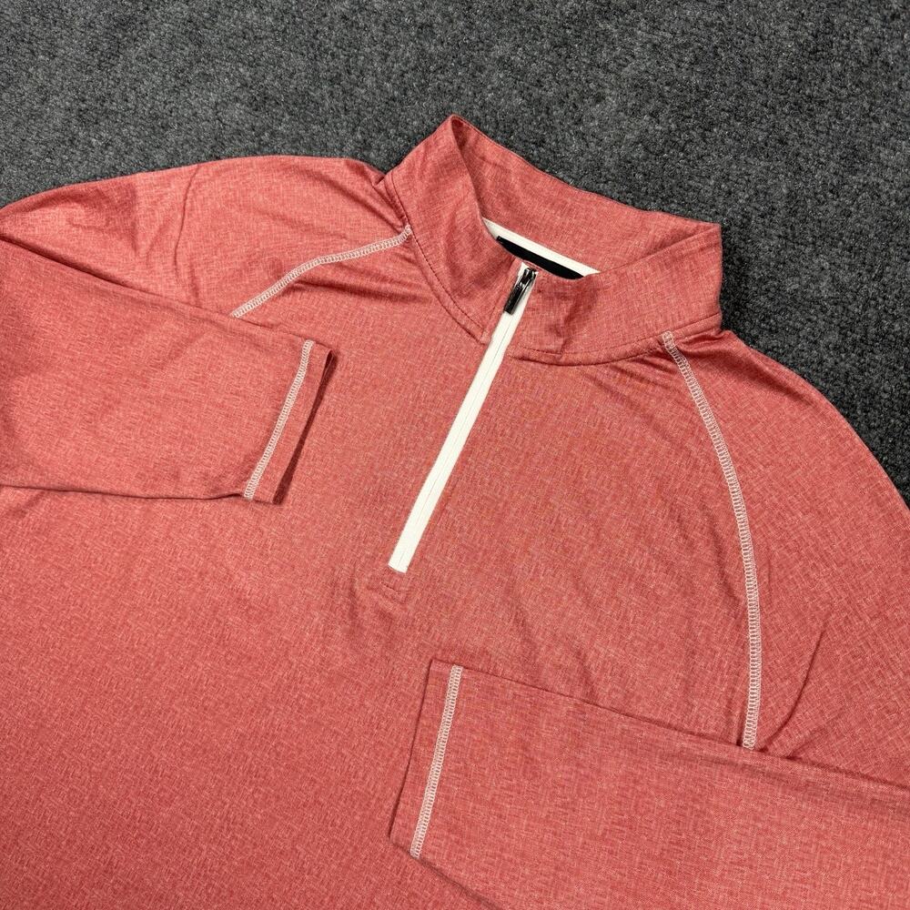 Bugatchi Uomo Heather Red Performance 1/4 Zip Pullover Men’s Large Stretch